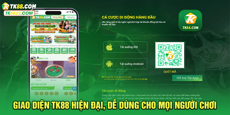 Giao Diện TK88 Hiện Đại, Dễ Dùng Cho Mọi Người Chơi