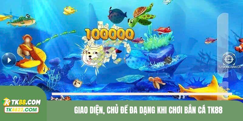 Giao diện, chủ đề đa dạng khi chơi bắn cá TK88