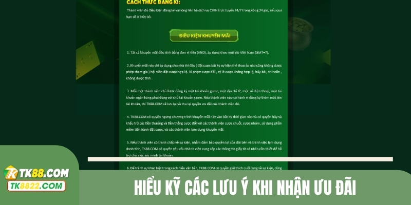 Hiểu kỹ các lưu ý khi nhận ưu đãi
