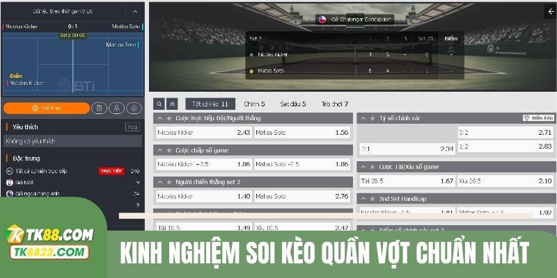 Kinh nghiệm soi kèo quần vợt chuẩn nhất